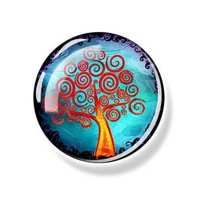 Dzīvības koks Ledusskapja magnēts 30 MM Yin Yang stikla kabošona magnētiskais ledusskapis Uzlīmes Baltā tāfele Ziņojumu piezīmju turētājs Mājas dekors