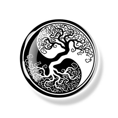 Dzīvības koks Ledusskapja magnēts 30 MM Yin Yang stikla kabošona magnētiskais ledusskapis Uzlīmes Baltā tāfele Ziņojumu piezīmju turētājs Mājas dekors