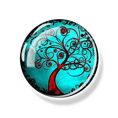 Dzīvības koks Ledusskapja magnēts 30 MM Yin Yang stikla kabošona magnētiskais ledusskapis Uzlīmes Baltā tāfele Ziņojumu piezīmju turētājs Mājas dekors