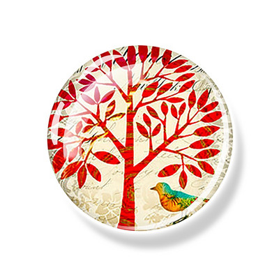 Dzīvības koks Ledusskapja magnēts 30 MM Yin Yang stikla kabošona magnētiskais ledusskapis Uzlīmes Baltā tāfele Ziņojumu piezīmju turētājs Mājas dekors