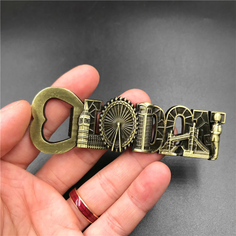 Radošs pudeļu attaisāmais metāla ledusskapis magnēti virtuves mājas dekors Londona Francija ceļojumu suvenīri dāvanu magnētiskā ledusskapja uzlīme