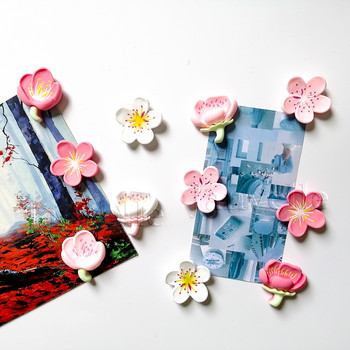 10 ΤΕΜ χαριτωμένα λουλούδια μαγνήτες ψυγείου Ροζ Μικρά μαγνητικά αυτοκόλλητα φωτογραφιών Μίνι μαγνήτες για διακόσμηση ψυγείου