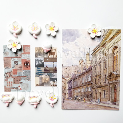 10 vnt mielų gėlių šaldytuvo magnetai Rožiniai maži magnetiniai nuotraukų lipdukai Mini magnetai šaldytuvo dekoravimui