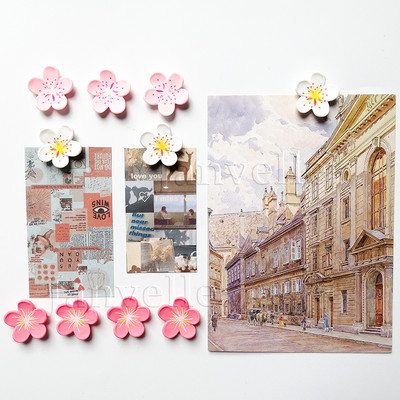 10 vnt mielų gėlių šaldytuvo magnetai Rožiniai maži magnetiniai nuotraukų lipdukai Mini magnetai šaldytuvo dekoravimui