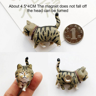 3D Stereo Cute Turnable Kitten Art Design Animal Series Home Decor Magnet za hladnjak Ukras za hladnjak Poklon za kuhinju
