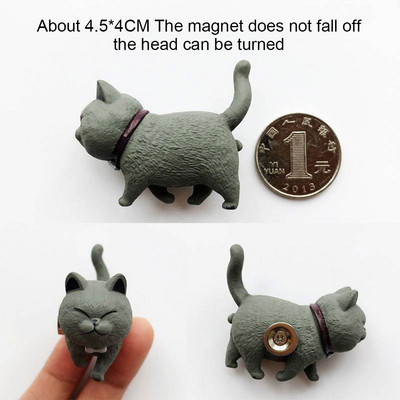 3D Stereo Cute Turnable Kitten Art Design Animal Series Home Decor Magnet za hladnjak Ukras za hladnjak Poklon za kuhinju
