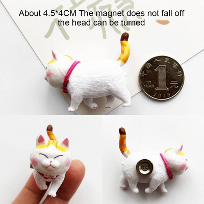 3D Stereo Cute Turnable Kitten Art Design Animal Series Home Decor Magnet za hladnjak Ukras za hladnjak Poklon za kuhinju