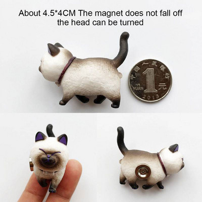 3D Stereo Cute Turnable Kitten Art Design Animal Series Home Decor Magnet za hladnjak Ukras za hladnjak Poklon za kuhinju