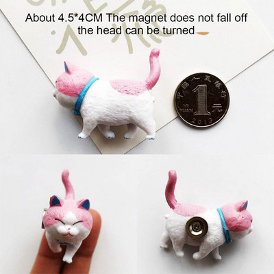 3D Stereo Cute Turnable Kitten Art Design Animal Series Home Decor Magnet za hladnjak Ukras za hladnjak Poklon za kuhinju