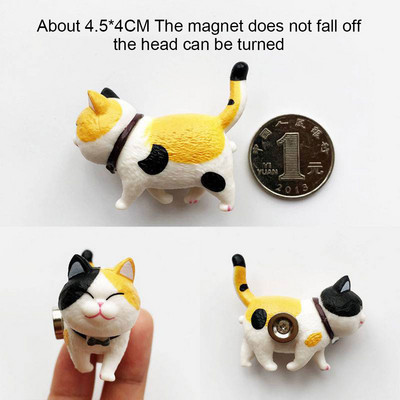 3D Stereo Cute Turnable Kitten Art Design Animal Series Home Decor Magnet za hladnjak Ukras za hladnjak Poklon za kuhinju