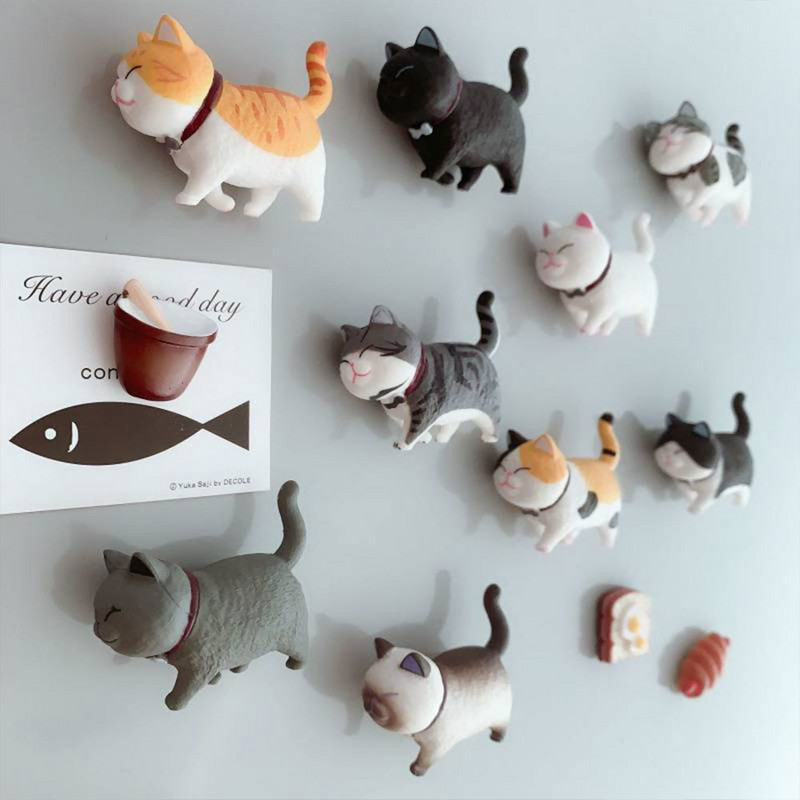 3D Stereo Cute Turnable Kitten Art Design Animal Series Home Decor Magnet za hladnjak Ukras za hladnjak Poklon za kuhinju