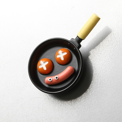 Simulācija Metāla panna Ledusskapis Uzlīmes Pucētas olas Čili Ledusskapja Dekorācijas Magnēti Retro nostalģiska Dāvana