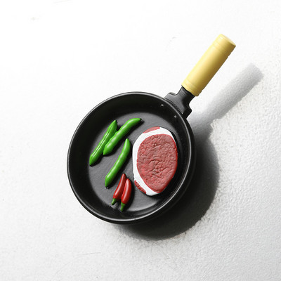 Simulācija Metāla panna Ledusskapis Uzlīmes Pucētas olas Čili Ledusskapja Dekorācijas Magnēti Retro nostalģiska Dāvana