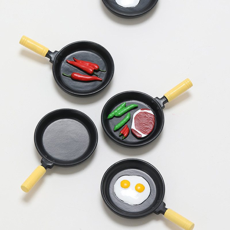 Simulācija Metāla panna Ledusskapis Uzlīmes Pucētas olas Čili Ledusskapja Dekorācijas Magnēti Retro nostalģiska Dāvana