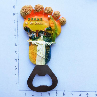 Brazīlijas ledusskapja magnēti uzlīmes Balneario Brasil Rio De 3D sveķu magnētiskās ledusskapja uzlīmes Mājas dekorēšanaCeļojumu dāvana Amatniecība