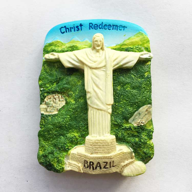 Brazīlijas ledusskapja magnēti uzlīmes Balneario Brasil Rio De 3D sveķu magnētiskās ledusskapja uzlīmes Mājas dekorēšanaCeļojumu dāvana Amatniecība