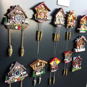 Γερμανία, Αυστρία, Ελβετία Τουρισμός Σουβενίρ Χειροτεχνία Δώρο Ρολόι Κούκος Ζωγραφισμένο Μαγνήτες Ψυγείου