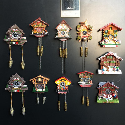 Германия, Австрия, Швейцария Туристически сувенири Занаяти Подарък Часовник с кукувица Рисувани магнити за хладилник
