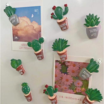 Χαριτωμένο χυμώδες λουλούδι κάκτου Ψυγείο Magnet Creative Resin Διακόσμηση σπιτιού
