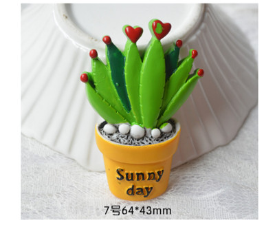 Χαριτωμένο χυμώδες λουλούδι κάκτου Ψυγείο Magnet Creative Resin Διακόσμηση σπιτιού