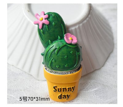 Χαριτωμένο χυμώδες λουλούδι κάκτου Ψυγείο Magnet Creative Resin Διακόσμηση σπιτιού