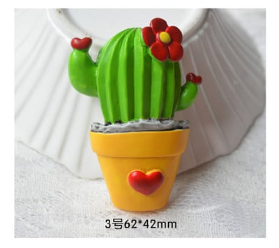 Χαριτωμένο χυμώδες λουλούδι κάκτου Ψυγείο Magnet Creative Resin Διακόσμηση σπιτιού