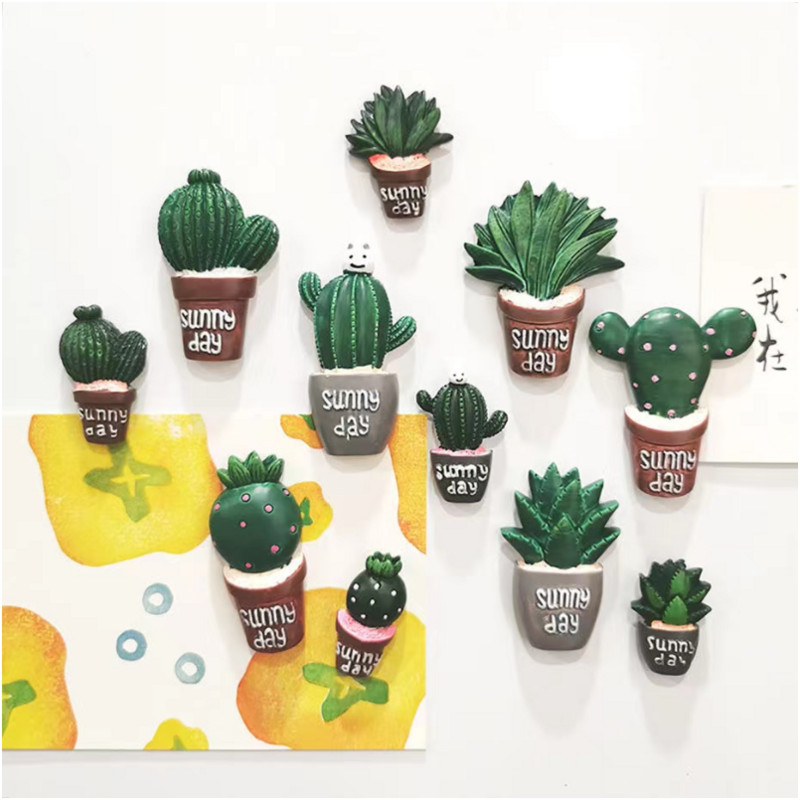 Χαριτωμένο χυμώδες λουλούδι κάκτου Ψυγείο Magnet Creative Resin Διακόσμηση σπιτιού