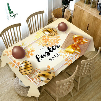 Нова покривка с принт на зайче от яйца Честит Великден Покривка за парти Празнична маса Празнична украса Правоъгълна подложка за маса Аксесоари