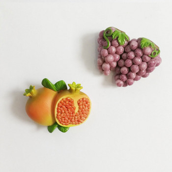 3D креативен триизмерен дизайн Смола Плодове Грозде Диня Аксесоари Домашен декор Магнит за хладилник Декорация на хладилник