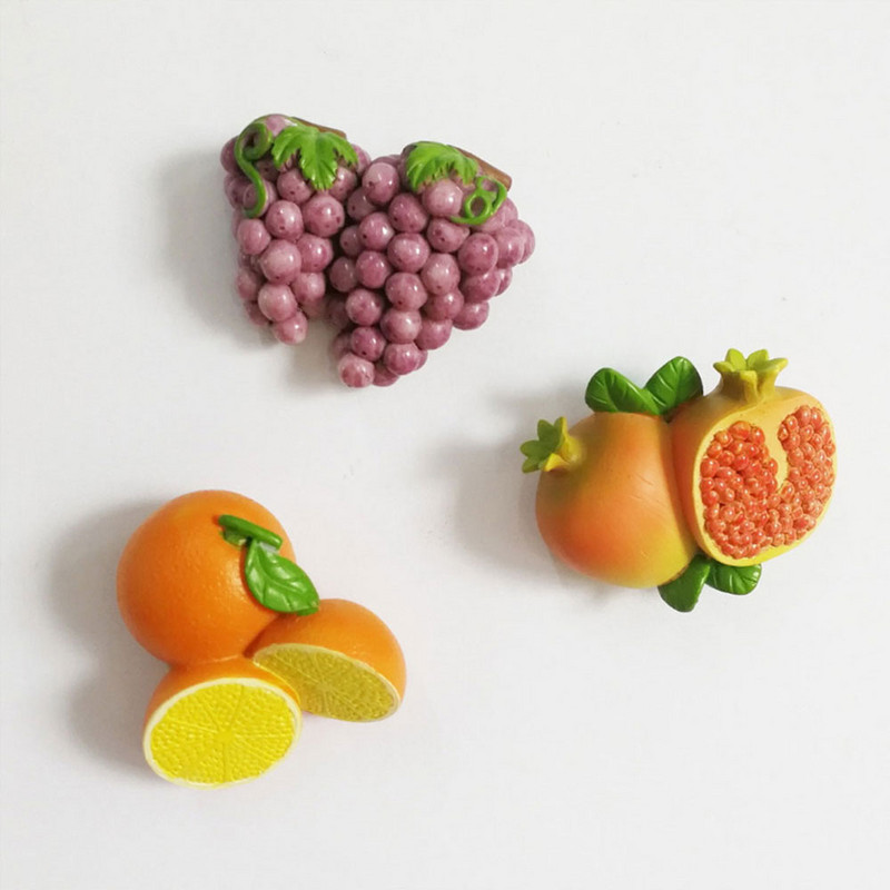 Design tridimensional creativ 3D, rășină, fructe, struguri, pepene verde, accesorii, decor acasă, magnet pentru frigider, decorare pentru frigider