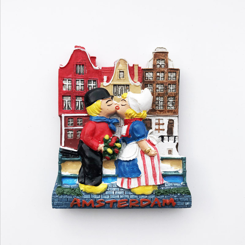 Magneți pentru frigider Olanda Lalele Olanda Biciclete Pantofi din lemn Capitala olandeză Amsterdam Decorare Artizanat Autocolant magnetic