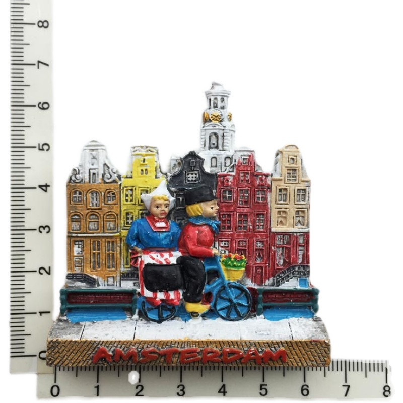 Magneți pentru frigider Olanda Lalele Olanda Biciclete Pantofi din lemn Capitala olandeză Amsterdam Decorare Artizanat Autocolant magnetic