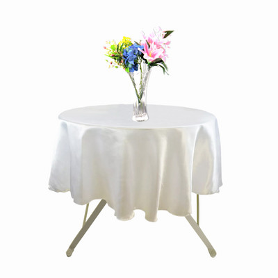 57 collu satīna apaļais galdauts kāzu poliestera apļveida galda pārklājs nestuves galds svārki galda pārsegs pusdienu galda dekors