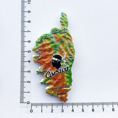 Francuski Napoleonov rodni grad Korzika Turistički suveniri Karta Otočka zastava Magneti Naljepnice za hladnjake Darovi za prijatelje