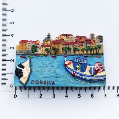 Francuski Napoleonov rodni grad Korzika Turistički suveniri Karta Otočka zastava Magneti Naljepnice za hladnjake Darovi za prijatelje