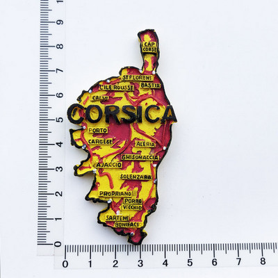 Francuski Napoleonov rodni grad Korzika Turistički suveniri Karta Otočka zastava Magneti Naljepnice za hladnjake Darovi za prijatelje