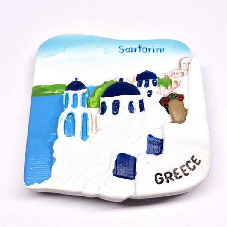 Ledusskapji Magnēti Suvenīrs Santorini Grieķija Ledusskapis Paste Kusadasi Turcija Monako 3D Sveķi Ziņojumu Uzlīmes Jauki Magnēti Dāvana