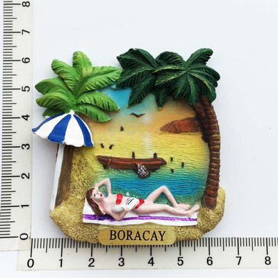 Filipini Boracay Magneti za hladnjak Turistički suvenir 3d Rukotvorine od smole Magnetski hladnjak Magnetske naljepnice Dekor otvarača za boce