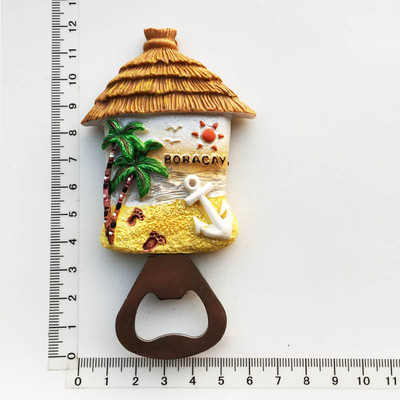 Filipini Boracay Magneti za hladnjak Turistički suvenir 3d Rukotvorine od smole Magnetski hladnjak Magnetske naljepnice Dekor otvarača za boce