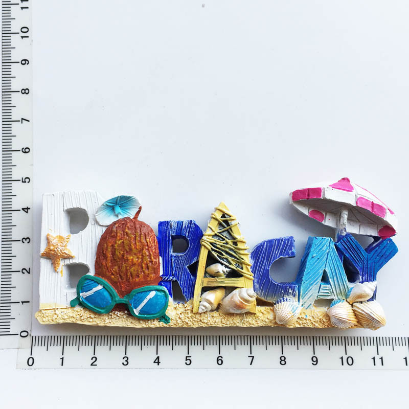 Filipini Boracay Magneti za hladnjak Turistički suvenir 3d Rukotvorine od smole Magnetski hladnjak Magnetske naljepnice Dekor otvarača za boce