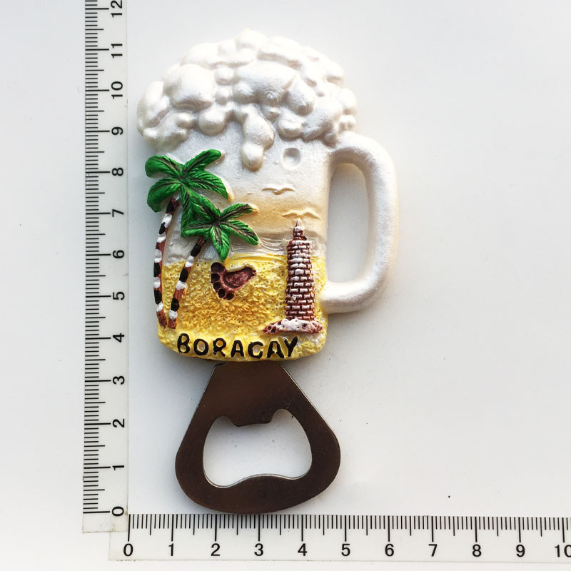 Filipini Boracay Magneti za hladnjak Turistički suvenir 3d Rukotvorine od smole Magnetski hladnjak Magnetske naljepnice Dekor otvarača za boce