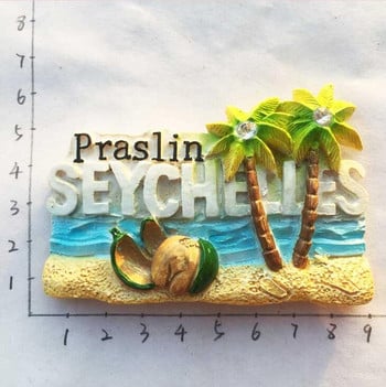 Остров Праслин, Сейшелски магнит за хладилник Сувенирен декор Тропическа палмова гора Магнити за хладилник