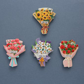 Simulation Sunflower Roses Flowers Αυτοκόλλητα Ψυγείου Τρισδιάστατα Απλή Ρητίνη Μαγνητικά Αυτοκόλλητα Διακοσμητικά Κουζίνας Gi