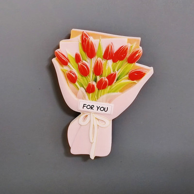 Simulation Sunflower Roses Flowers Αυτοκόλλητα Ψυγείου Τρισδιάστατα Απλή Ρητίνη Μαγνητικά Αυτοκόλλητα Διακοσμητικά Κουζίνας Gi