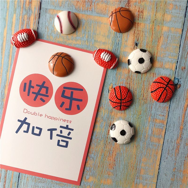 Kūrybiniai sportinio kamuolio šaldytuvo magnetai Krepšinio Futbolo Tinklinio Regbio Ankstyvojo ugdymo magnetiniai lipdukai