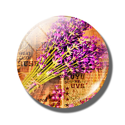 Gėlių 30 mm stiklinis šaldytuvo magnetas rožių kiaulpienių aguonų lotoso vyšnių žiedų orchidėjų margalapių lenta šaldytuvo magnetai