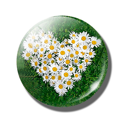 Gėlių 30 mm stiklinis šaldytuvo magnetas rožių kiaulpienių aguonų lotoso vyšnių žiedų orchidėjų margalapių lenta šaldytuvo magnetai