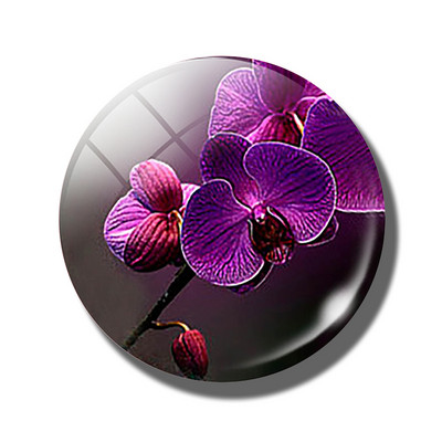 Gėlių 30 mm stiklinis šaldytuvo magnetas rožių kiaulpienių aguonų lotoso vyšnių žiedų orchidėjų margalapių lenta šaldytuvo magnetai