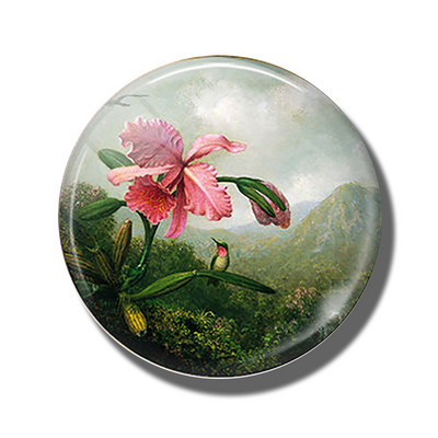 Gėlių 30 mm stiklinis šaldytuvo magnetas rožių kiaulpienių aguonų lotoso vyšnių žiedų orchidėjų margalapių lenta šaldytuvo magnetai