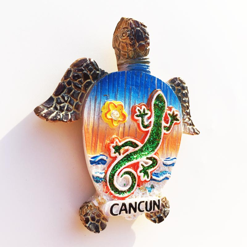 Meksikas ledusskapja magnēti Kankunas tūristu suvenīri 3d ķirzakas bruņurupuča magnēti ledusskapjiem Dzīvnieku mājas dekorēšanai ceļojumu dāvanas